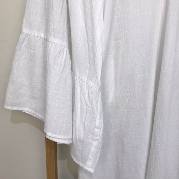 SOLD Seafolly White Flared Tiered Sleeve Cover Up Dress - Picture 8 of 12